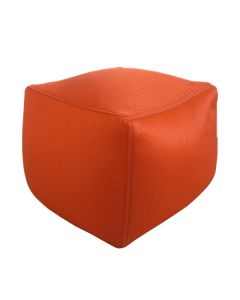Pouf d'extérieur déhoussable orange Cubo