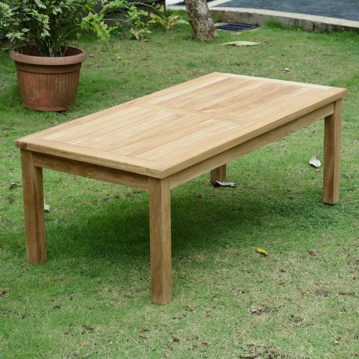 Table basse de jardin rectangulaire en teck massif de qualité Ecograde© de 120 x 60 cm Table basse de jardin rectangulaire en teck massif de qualité Ecograde© de 120 x 60 cm