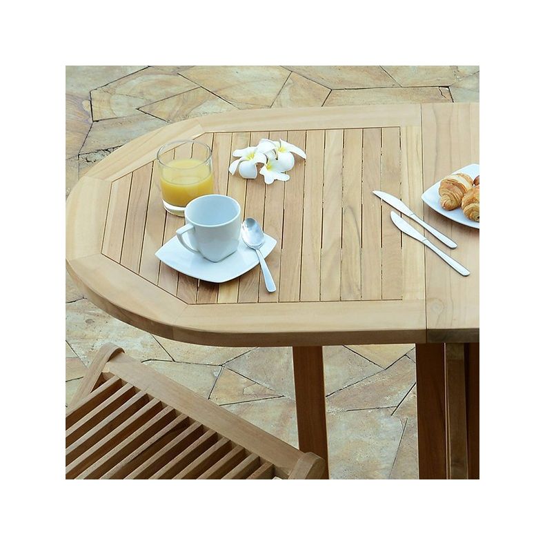 Table pliante ovale en teck massif Manoï pour balcon