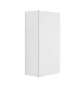 Demi colonne de salle de bains suspendue Odda laquée blanche de 130 cm de hauteur avec 1 porte.