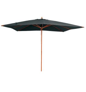 Parasol noire avec mât en bois 300 x 400 cm Rangoon