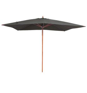 Parasol gris avec mât en bois 300 x 400 cm Rangoon