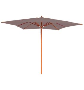 Parasol taupe avec mât en bois 300 x 300 cm Karimum