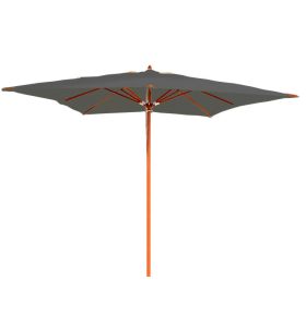 Parasol gris avec mât en bois 300 x 300 cm Karimum