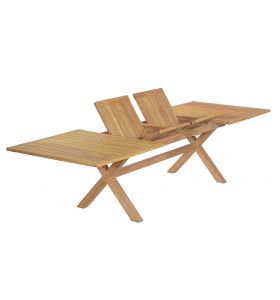 [Reconditionné] Table extensible teck Ecograde Linarte XL 194/294 x 110 cm