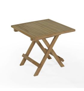 Table basse pliante carrée de 50 cm en teck qualité Ecograde Kento