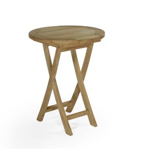 Table Bistrot pliante ronde en teck massif Ecograde©, diamètre 60 cm