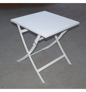 Table pliante en aluminium blanc 70 x 70 cm Grace