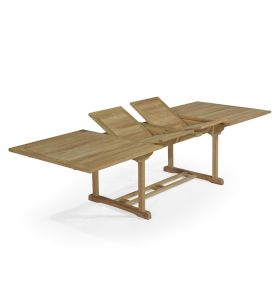 [Reconditionné] Table extensible rectangulaire teck Ecograde Sydney 194/294 x 110 cm