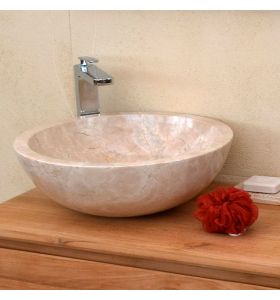 Vasque de salle de bain Marbre Créme Lizéa