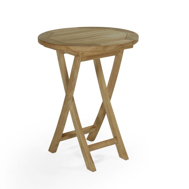 Table Bistrot pliante ronde en teck massif Ecograde©, diamètre 60 cm