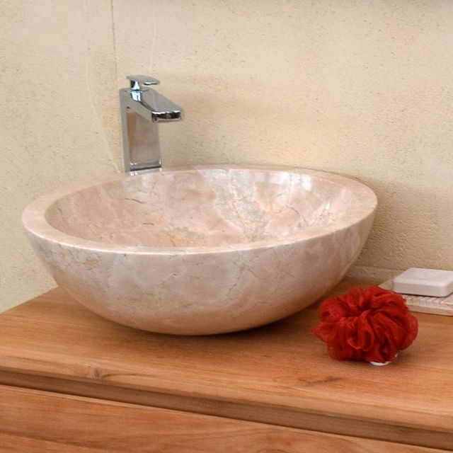 Vasque de salle de bain Marbre Créme Lizéa