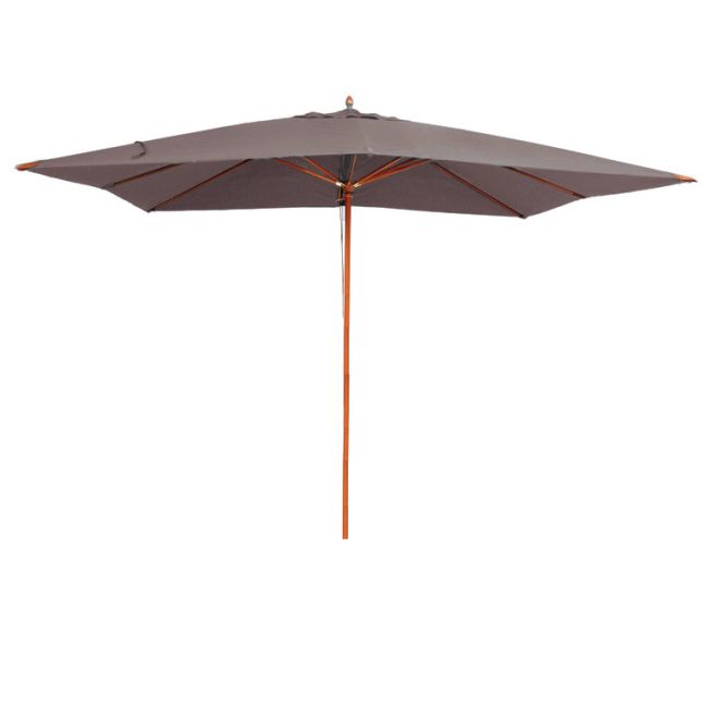 Parasol taupe en bois 300x400 cm Rangoon