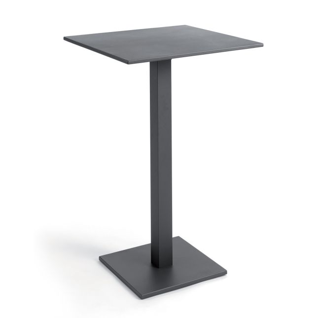 Table haute pliante carrée 70 cm alu anthracite Prada